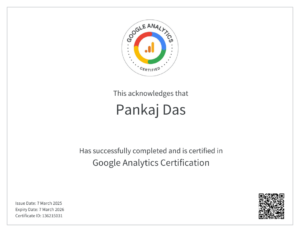 Google Analytics 4 Certification - Pankaj
