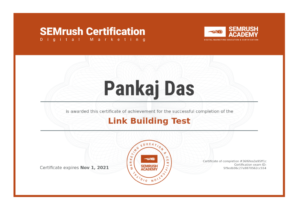 SEMrush Link Building Certified